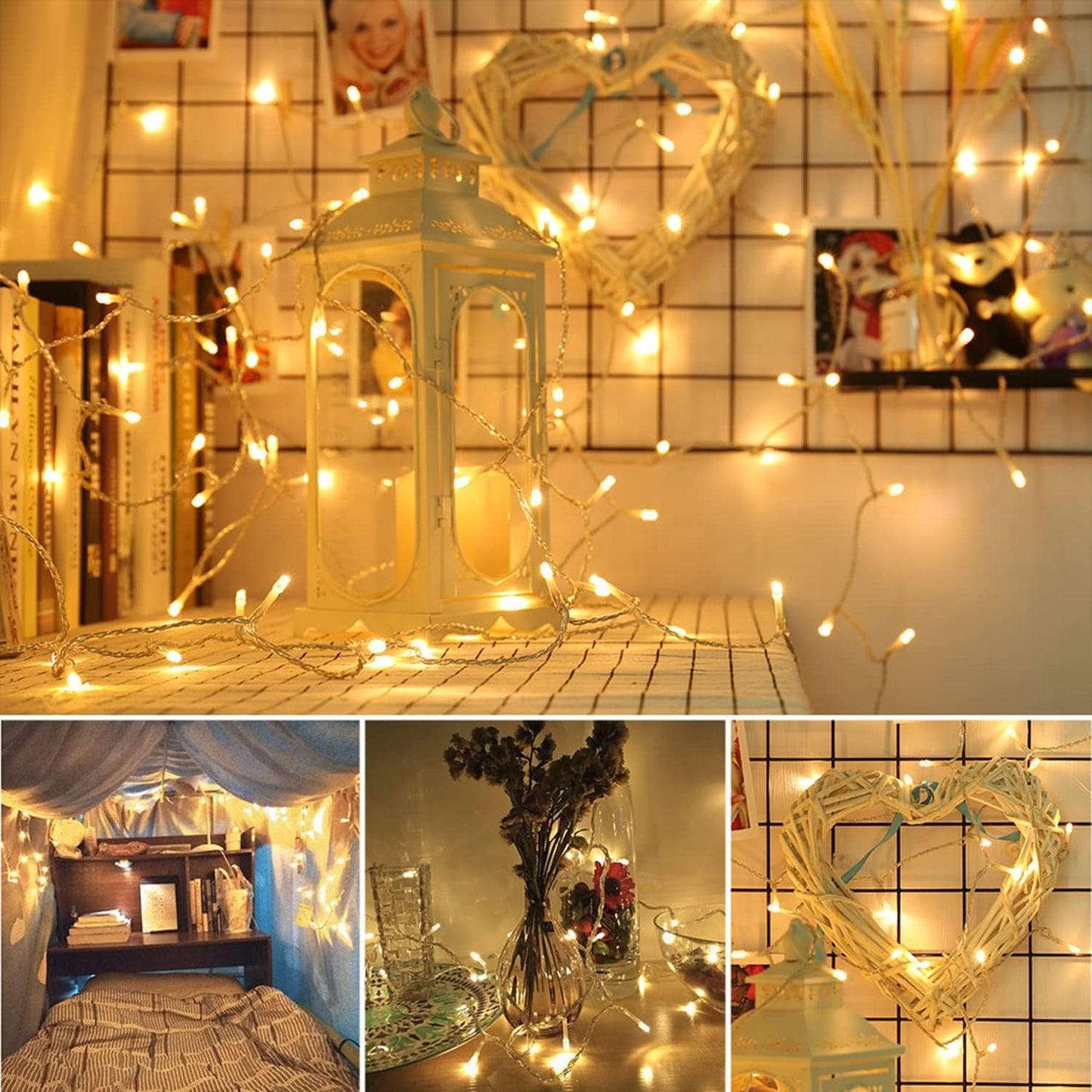 Guirlande de fête lumineuse décoratif 100 LED - 10M jaune