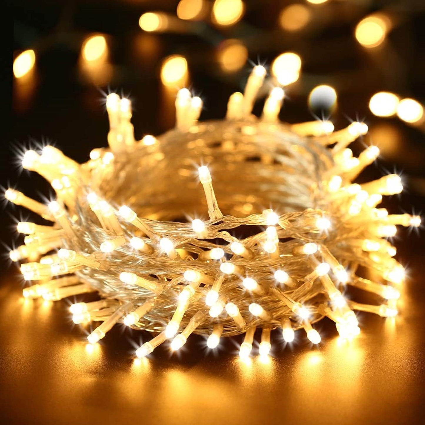Guirlande de fête lumineuse décoratif 100 LED - 10M jaune