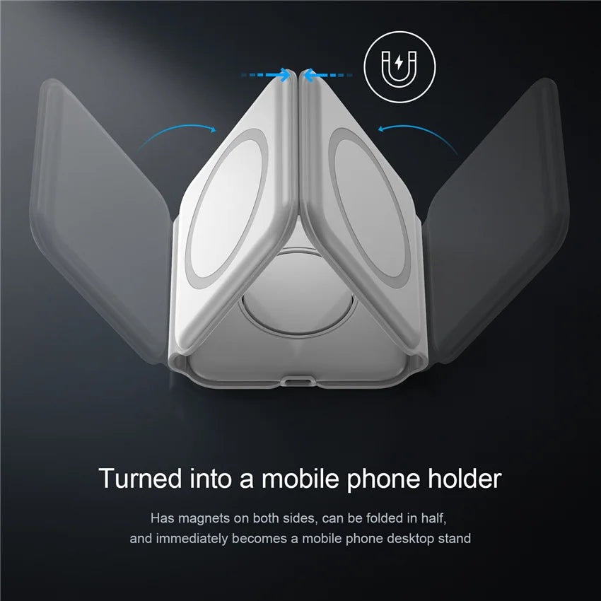 Chargeur sans fil magnétique 3 en 1 15 W pour iPhone 14, 13 et 12