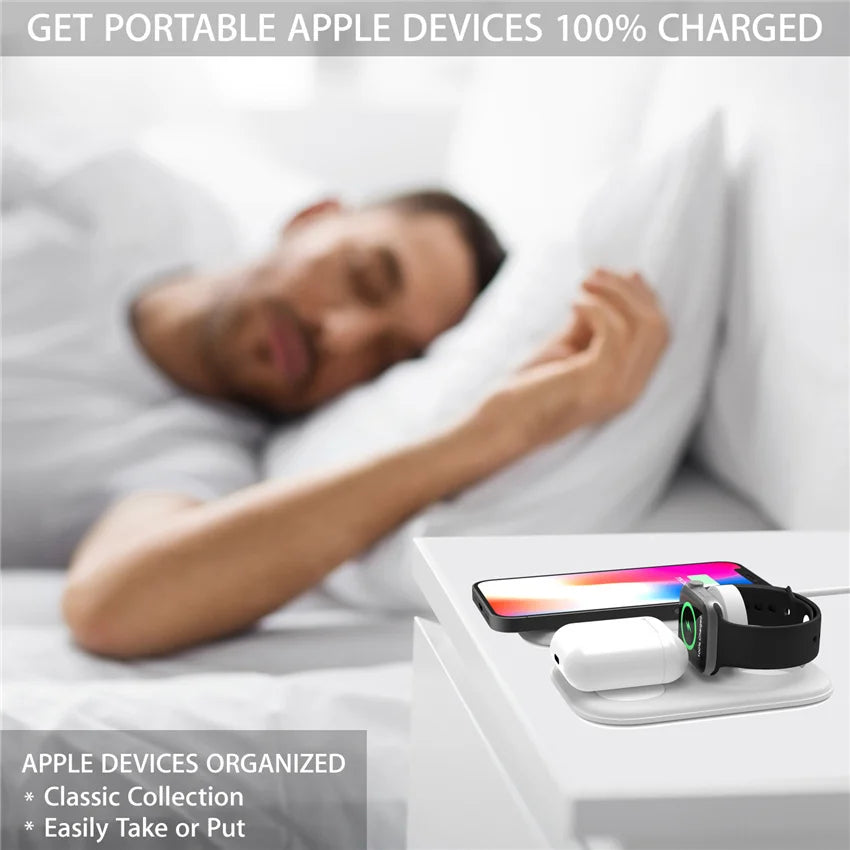 Chargeur sans fil magnétique 3 en 1 15 W pour iPhone 14, 13 et 12