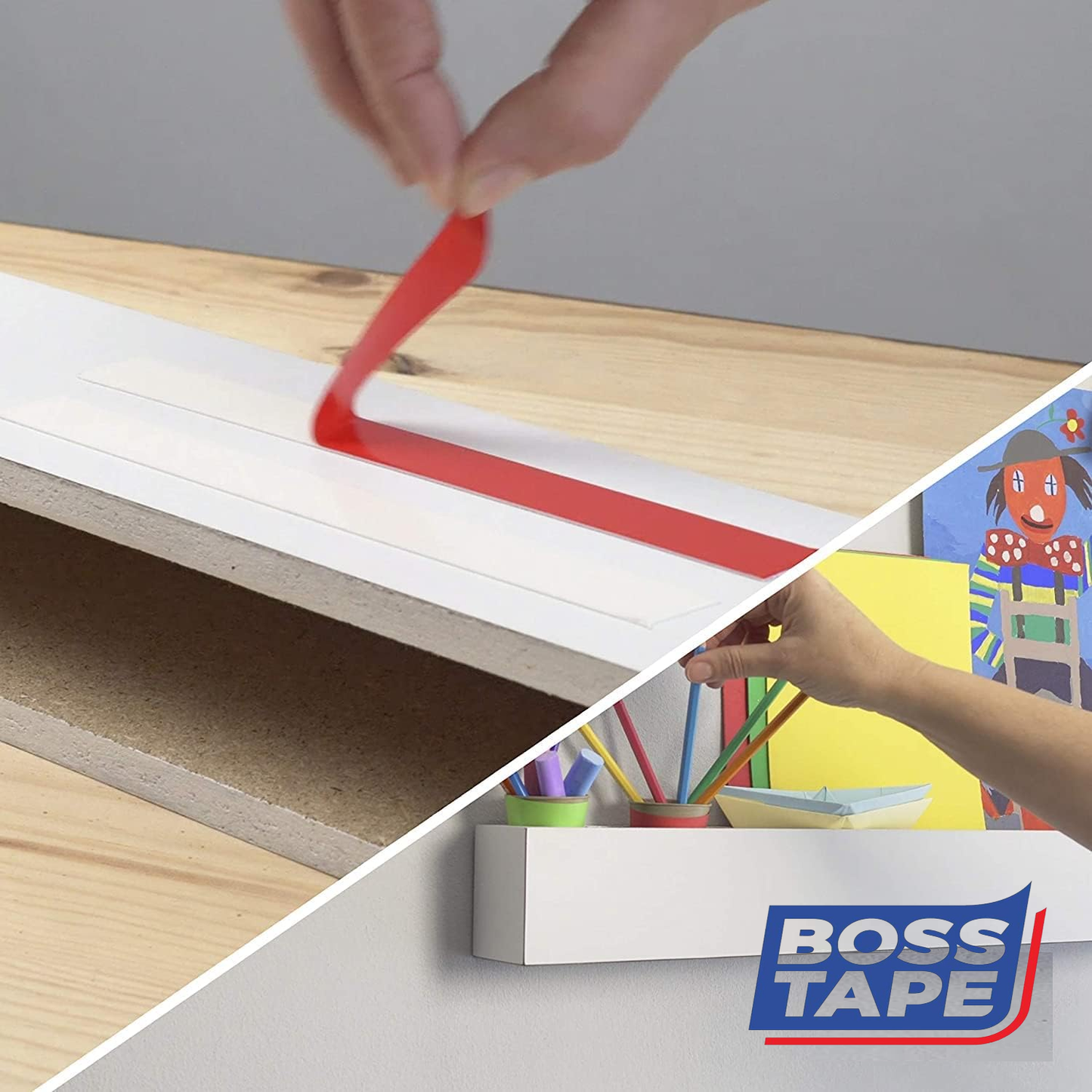 BOSS TAPE Double Face acrylique transparent 120kg 18mmx2m
