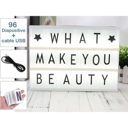 Boîte à Lumière LED  - Avec 96 Lettres Et Symboles
