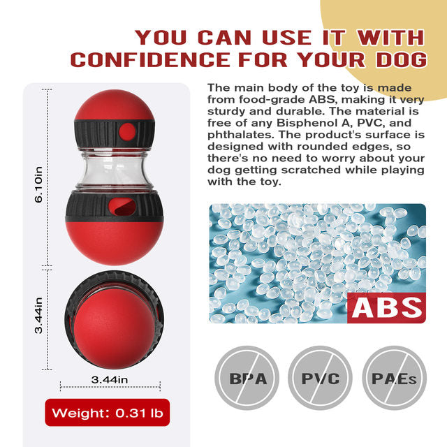 Jouet interactif pour chien – Distributeur de croquettes réglable