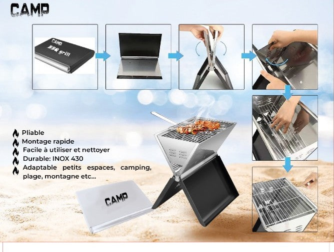 Barbecue pliable Inox 36*26cm