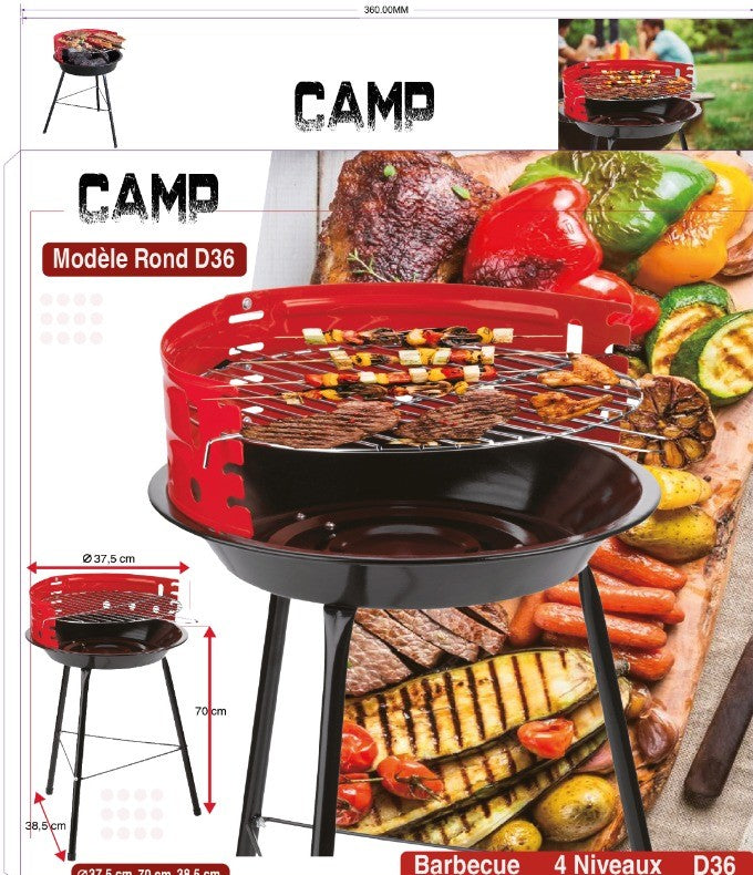 Barbecue charbon Ø 37.5 cm sur 3 pieds