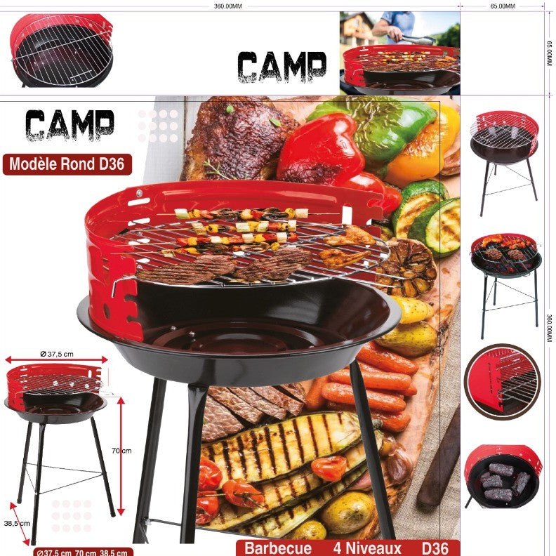 Barbecue charbon Ø 37.5 cm sur 3 pieds