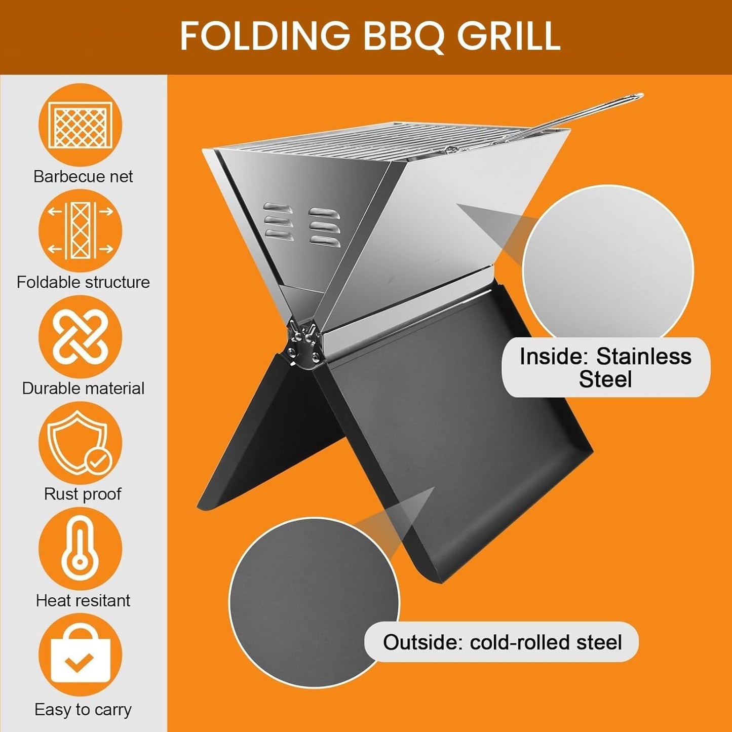 Barbecue pliable Inox 36*26cm