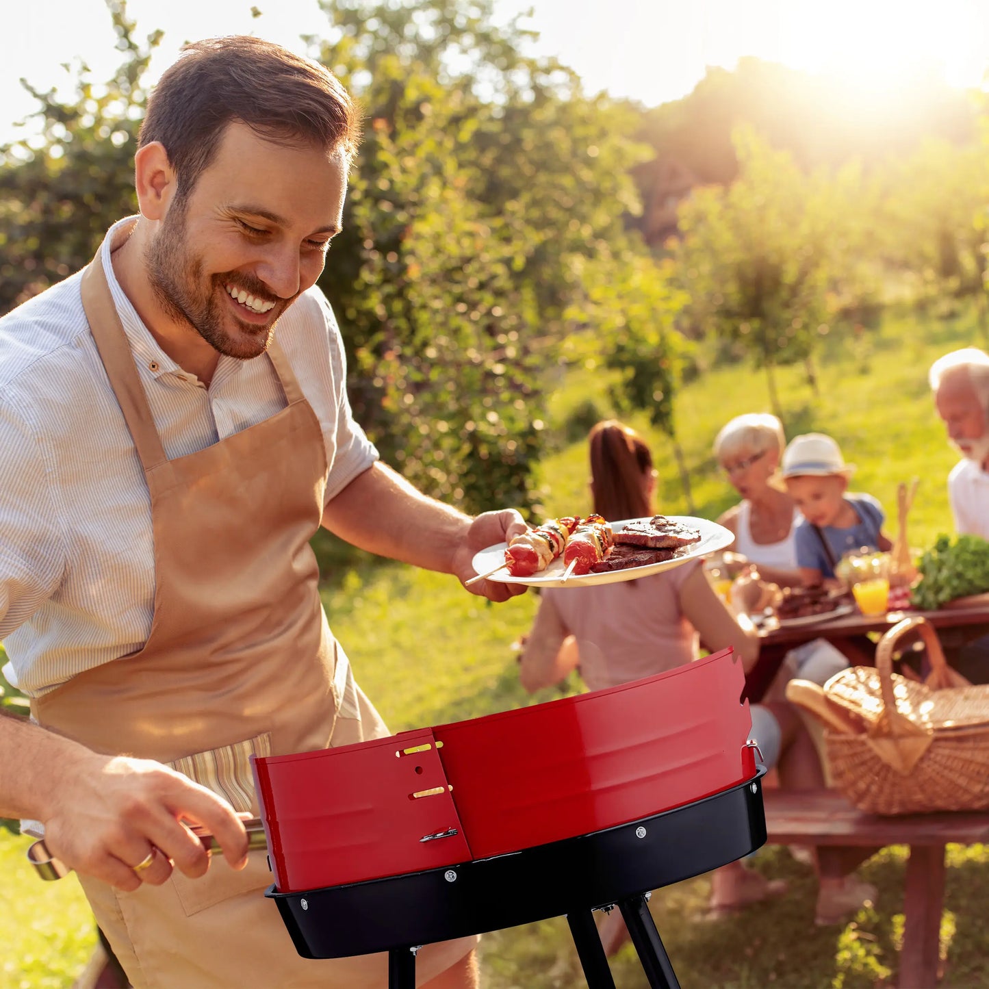 Barbecue charbon Ø 37.5 cm sur 3 pieds