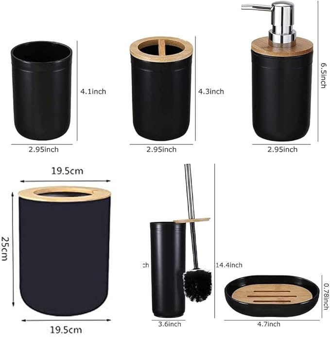 Ensemble d'accessoires de Salle de Bain en Bambou