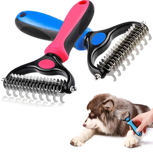 Brosse anti-poils double face pour chiens et chats