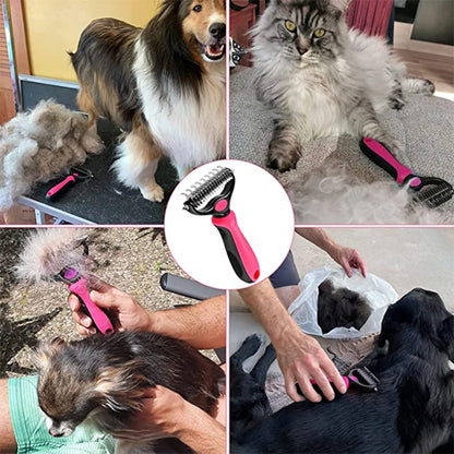 Brosse anti-poils double face pour chiens et chats