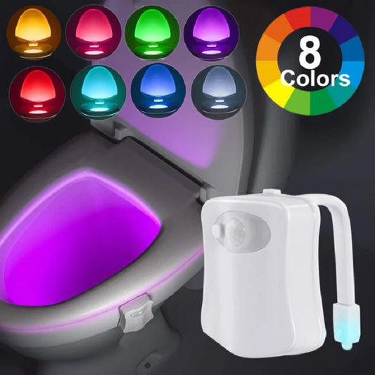 Lumière LED intelligente à 8/16 couleurs pour couvercle de toilette, veilleuse avec détecteur de mouvement