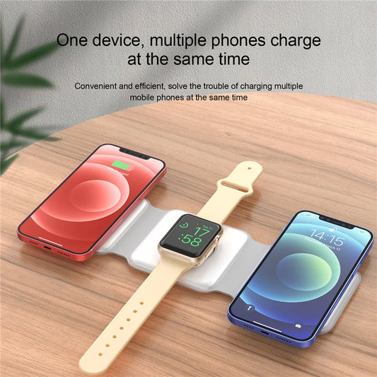 Chargeur sans fil magnétique 3 en 1 15 W pour iPhone 14, 13 et 12