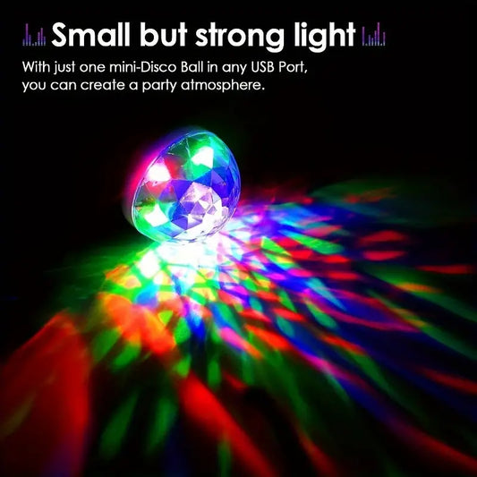 Mini lampes disco USB avec 3 adaptateurs pour fêtes 
