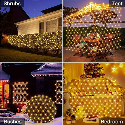 Guirlande Clôture Lumineuse - Grillage led jaune WW
