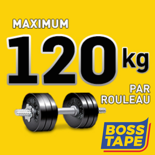 BOSS TAPE Double Face acrylique transparent 120kg 18mmx2m