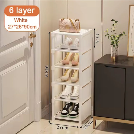 6 Etagère Des Chaussures Empilables - Blanc