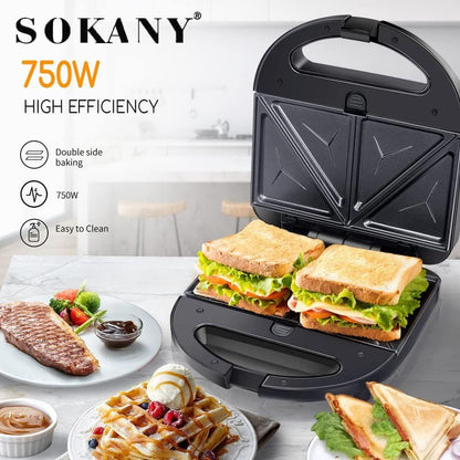 Appareil à Panini SOKANY multifonction sk907 - 750W - Noir