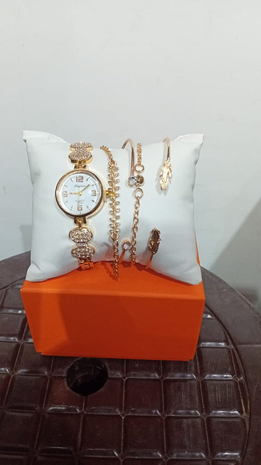 🎁 Coffret Cadeau Femme – Montre Élégante & Bracelet Chic de Luxe