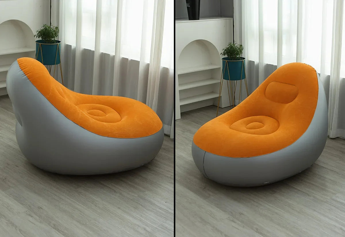 Pouffe gonflable avec repose-pieds 6-38-1