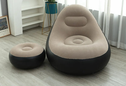 Pouffe gonflable avec repose-pieds 6-38-1