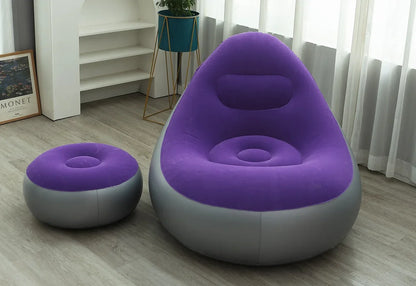Pouffe gonflable avec repose-pieds 6-38-1