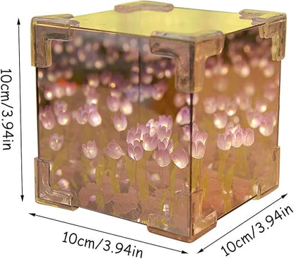 Lampe cube tulipes