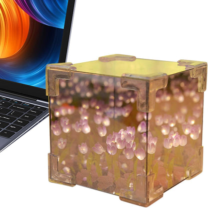 Lampe cube tulipes