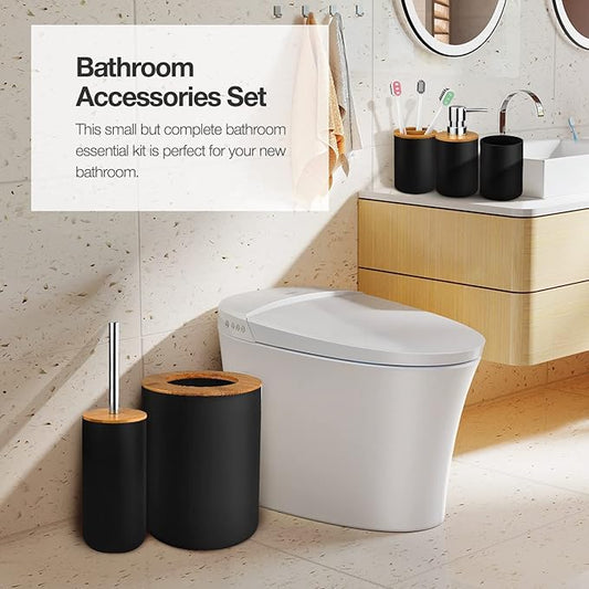 Ensemble d'accessoires de Salle de Bain en Bambou