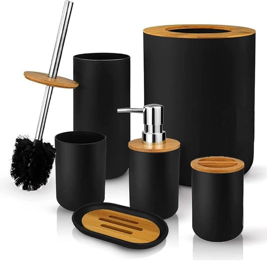 Ensemble d'accessoires de Salle de Bain en Bambou