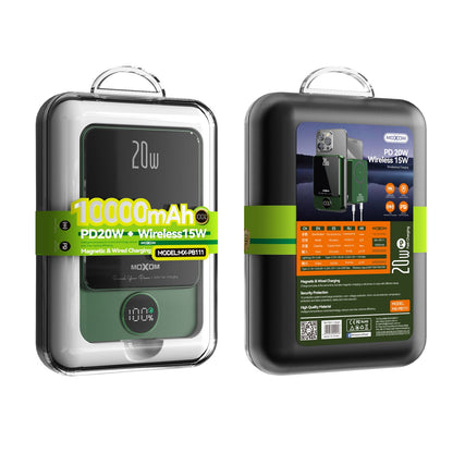 Power bank de 10,000mAh Sans fil magnétique 15W + Type-C PD 20W + USB-A